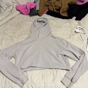 TNA Light Gray Cropped Hoodie